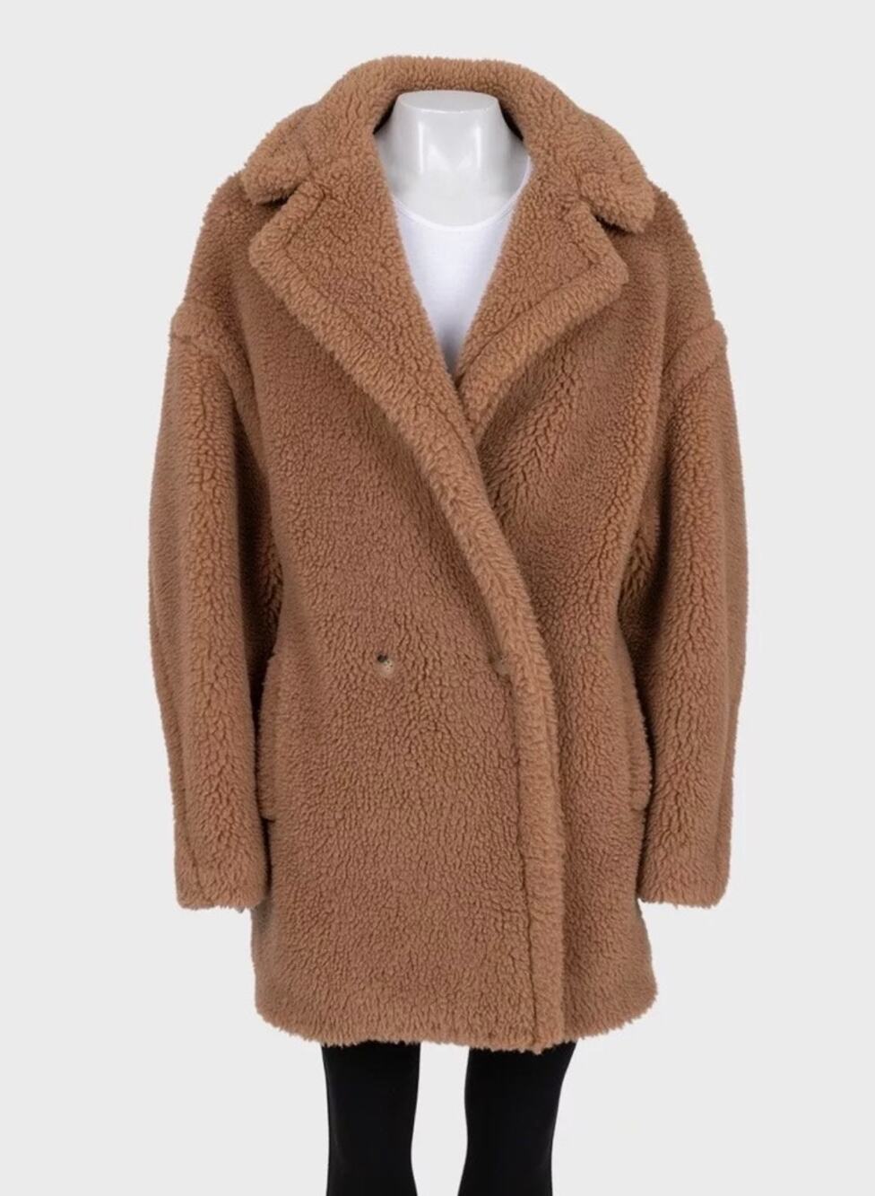Max Mara Luxe Camel Wool & Silk Cropped Coat - Size L